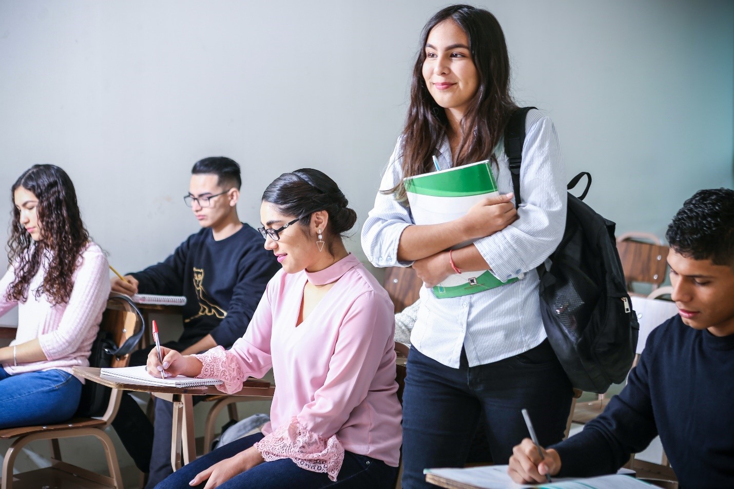 Students in a college with a sociology degree in Arkansas.