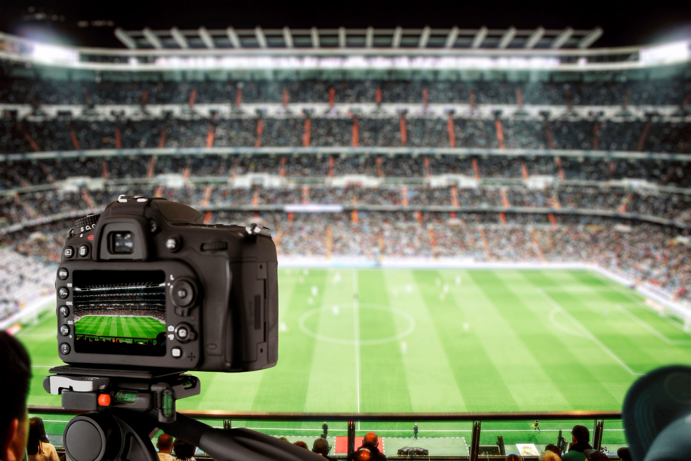 Sports broadcasters at work